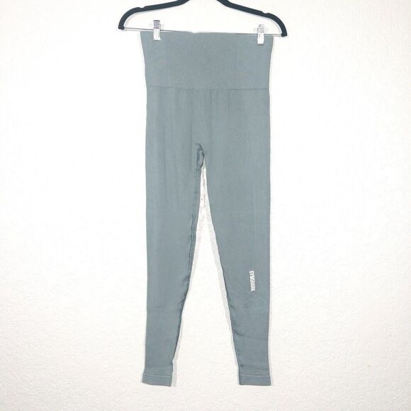 Gymshark‎ Stormy Turquoise Power Down Leggings Size XS - Picture 1 of 10